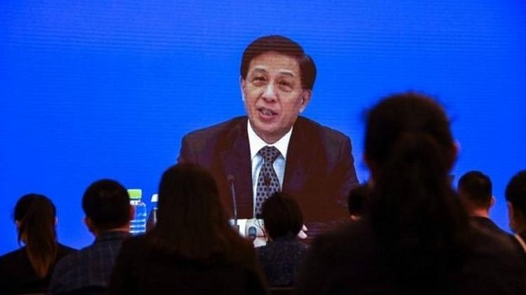 Zhang Yesui, porta-voz do Congresso Nacional do Povo, em sessão - AFP - AFP